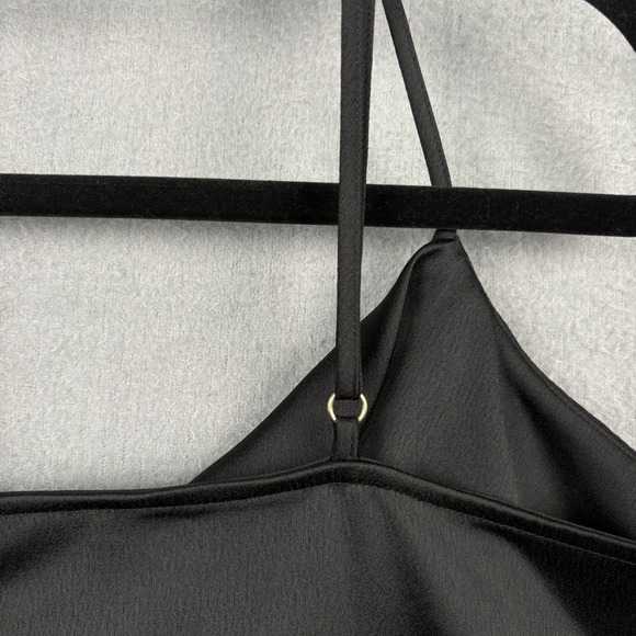 River Island Camisole Women US 14 Black Cowl Neck Tank Top Chic Minimalist Core - Picture 6 of 9